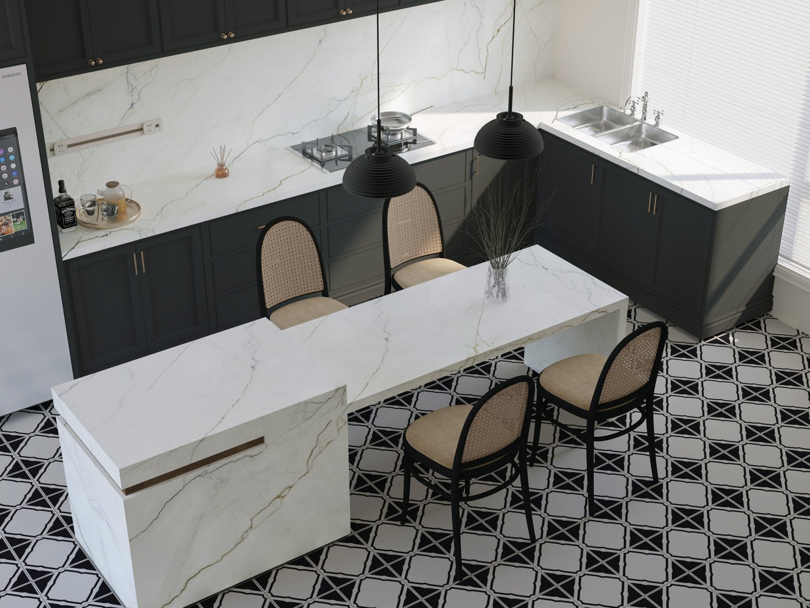 Amasia Keramiek Bij Natuursteen Slab