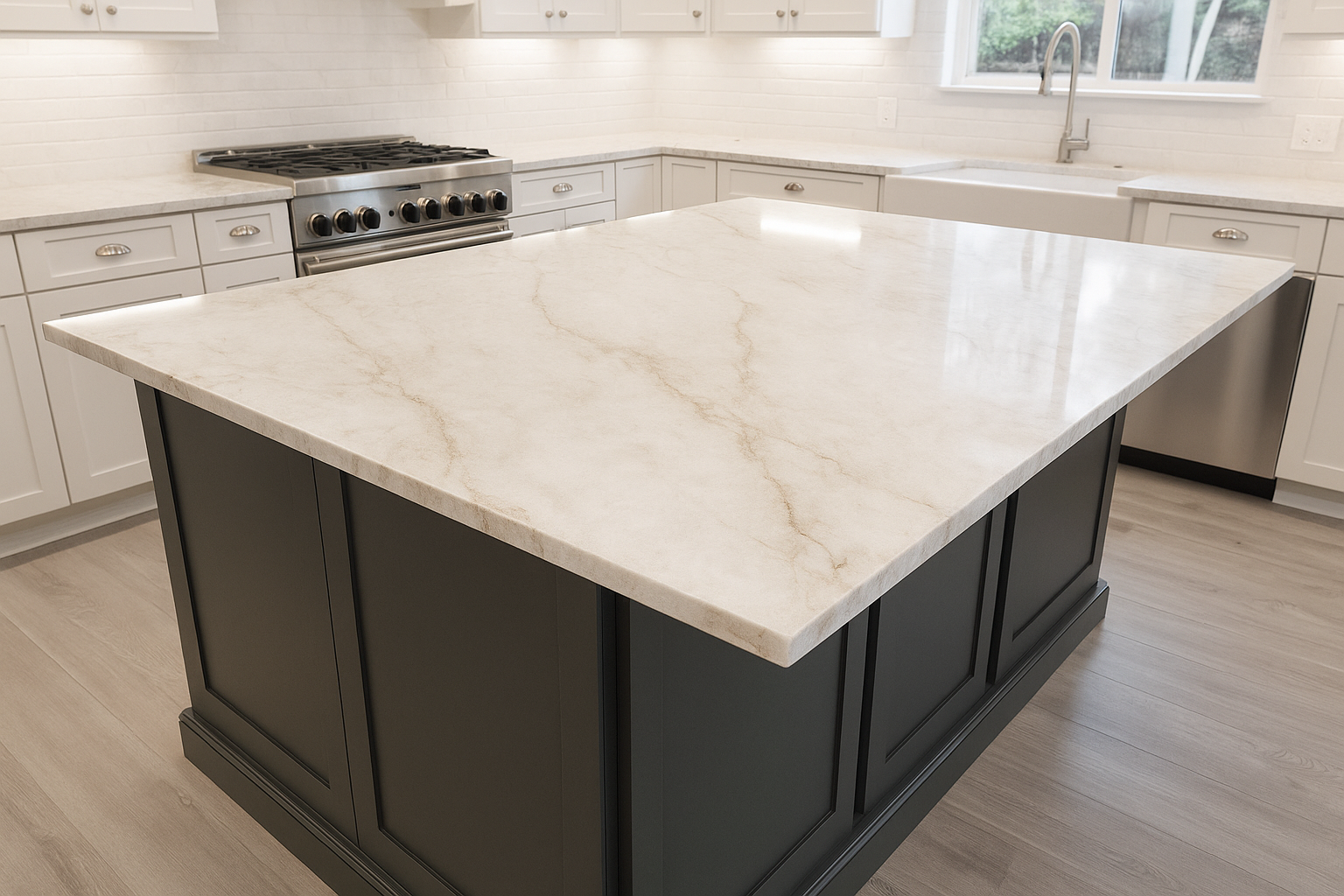 Carrara Gold Keramiek Bij Natuursteen Slab