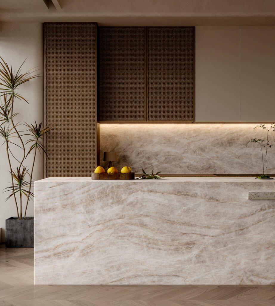 Top Taj Mahal Keramiek Bij Natuursteen Slab