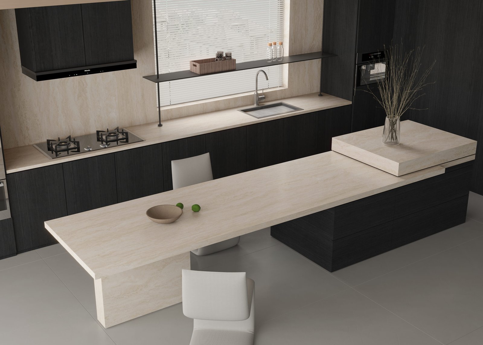 Travertine Keramiek Bij Natuursteen Slab