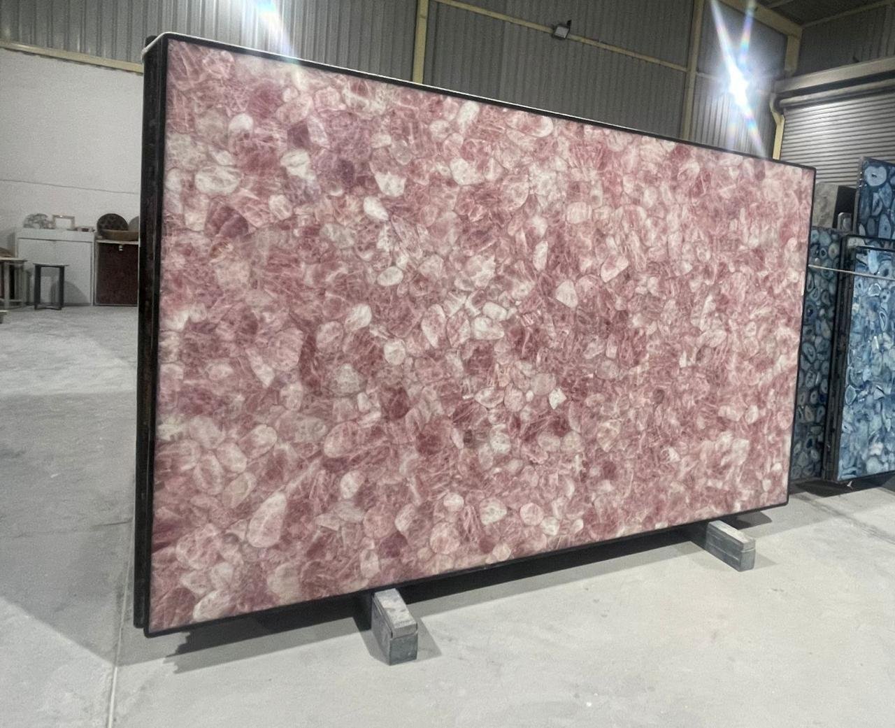 Rose Quartz Light Semi-Precious Stone Slab